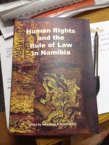 Book given to us about human rights in Namibia, from the HRDC